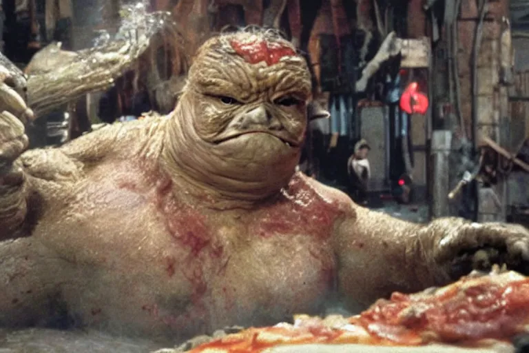 Prompt: a film still of pizza the hut in the Xmen, high quality