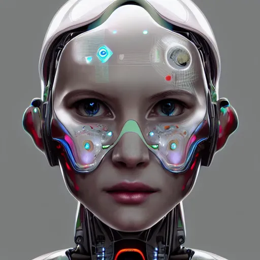 Image similar to portrait of a robotic artist, beautiful digital art, artstation cgsociety highly - detailed masterpiece