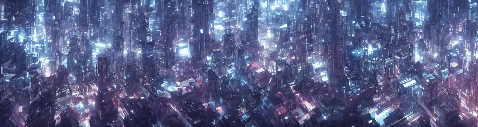 Prompt: a wide shot of a futuristic city, digital artwork, 8K octane render