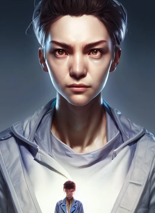 Image similar to character concept art of a dystopian doctor, key visual, realistic shaded perfect face, fine details, dystopian environment and background, by stanley artgerm lau, wlop, rossdraws, james jean, andrei riabovitchev, marc simonetti, and sakimichan, trending on artstation