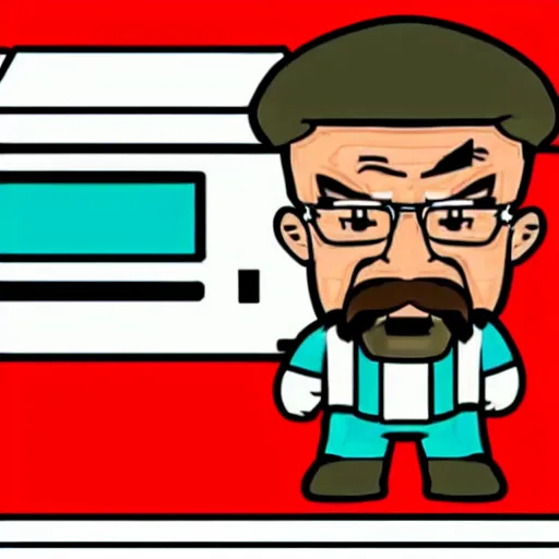 Prompt: walter white as a nintendo nes character