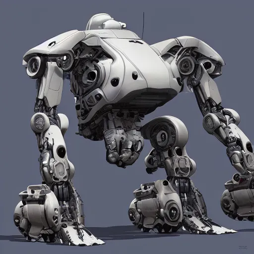 Image similar to scifi hard surface robot getting programmed with computer by eddie mendoza,