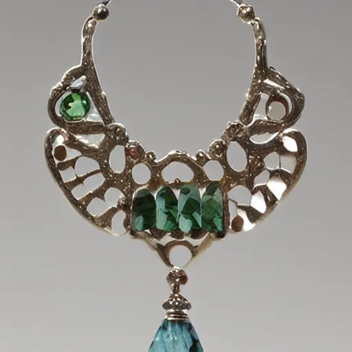 Image similar to stone crosier, jeweled, handmade, spinning faceted gems