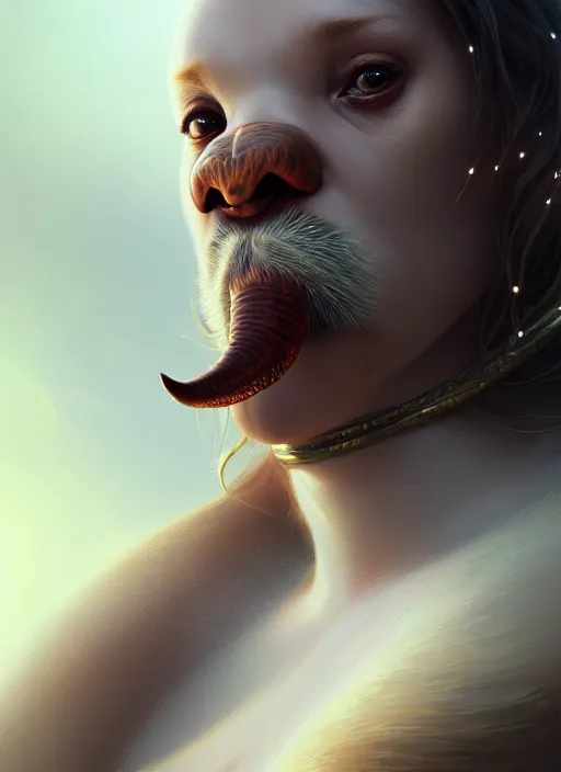 Prompt: portrait of a female walrus called freya, intricate, elegant, glowing lights, highly detailed, digital painting, artstation, concept art, smooth, sharp focus, illustration, art by wlop, mars ravelo and greg rutkowski