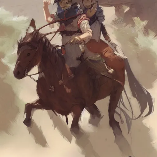 Image similar to a group of people riding on the backs of horses, a storybook illustration by krenz cushart, pixiv contest winner, fantasy art, official art, concept art, storybook illustration.