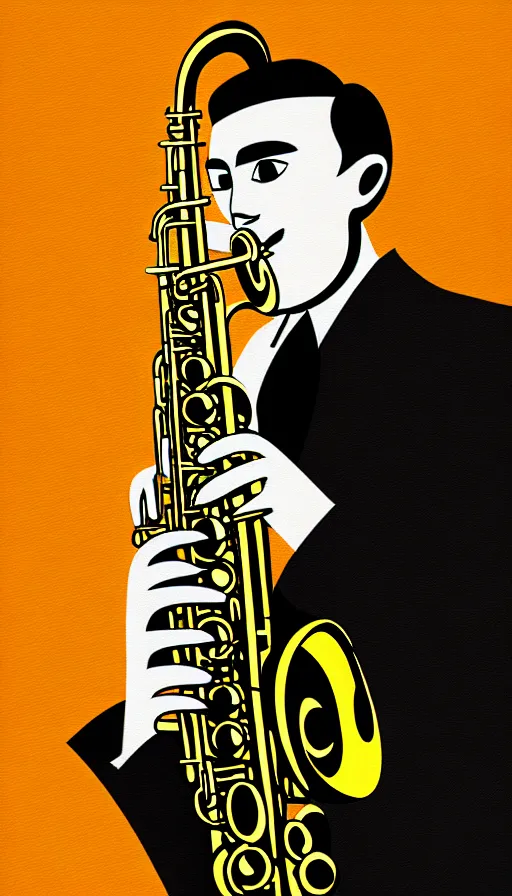 Prompt: jazz saxophone player by jesper esjing