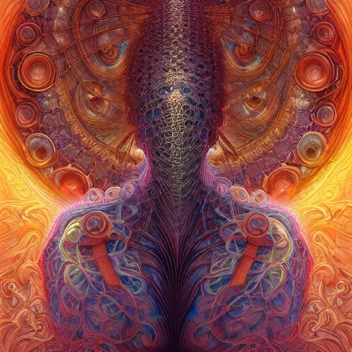 Image similar to hyper detailed masterpiece, psychedelic fractal pattern, jean giraud, digital art painting, dream wave aesthetic, ethereal, artgerm, donato giancola, tom bagshaw