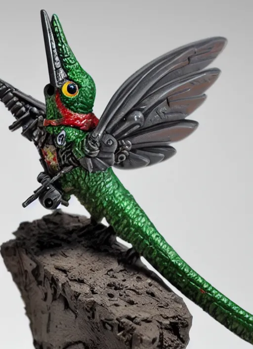 Prompt: 8 0 mm resin detailed miniature of a warhammer 4 0 k hummingbird, product introduction photos, 4 k, full body,