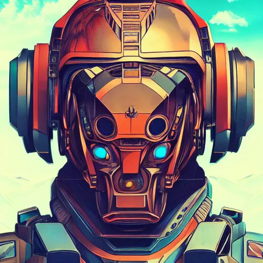 Image similar to high quality high detail biomechanical portrait of diesel punk in an alien world, gundam head, mekka, tristan eaton, victo ngai, artgerm, rhads, ross draws, hyperrealism, intricate detailed, alphonse mucha, 8 k, sci - fi, pastel colors, artstation,