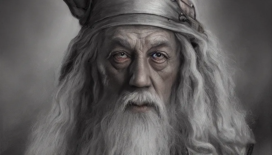 Image similar to Gandalf the black, beautiful realistic artwork on artstation