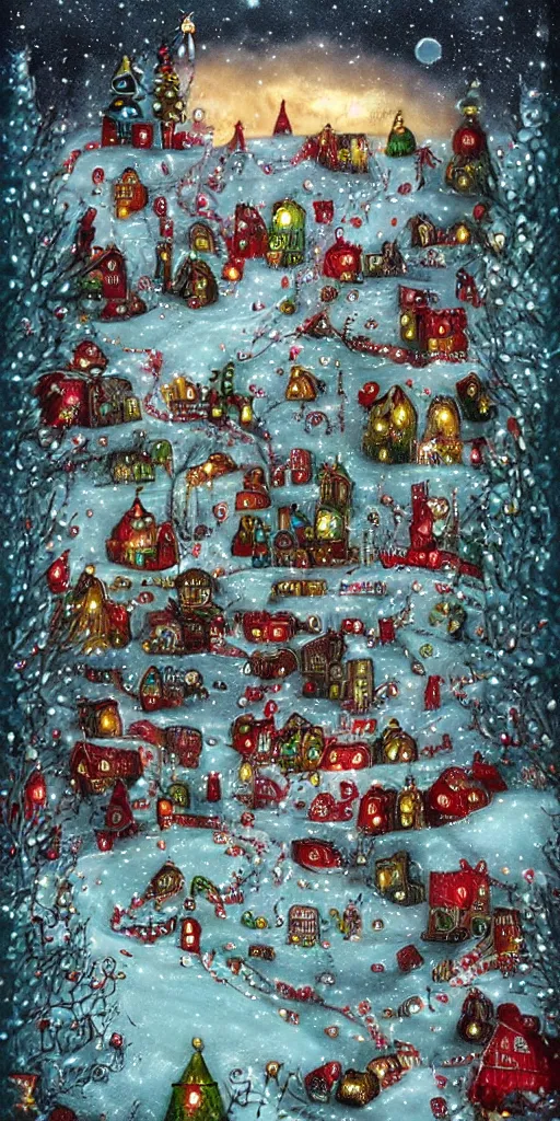 Image similar to a christmas candy scene by alexander jansson