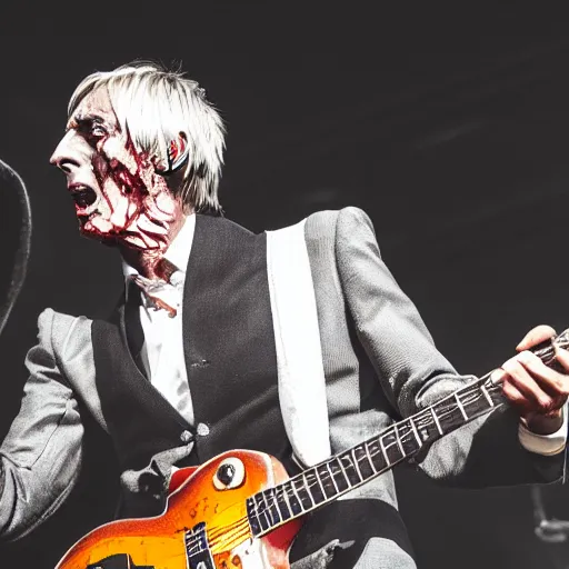 Prompt: paul weller as a zombie , 4k