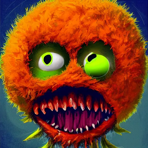 Image similar to a tennis ball monster, digital art, fantasy, magic, trending on artstation, ultra detailed, professional illustration by Basil Gogos