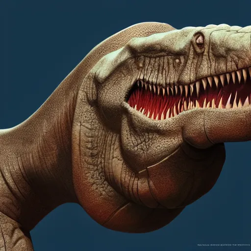 Image similar to matte painting of close up t - rex head, concept art by raph herrera, 4 k, detailed, ray traced