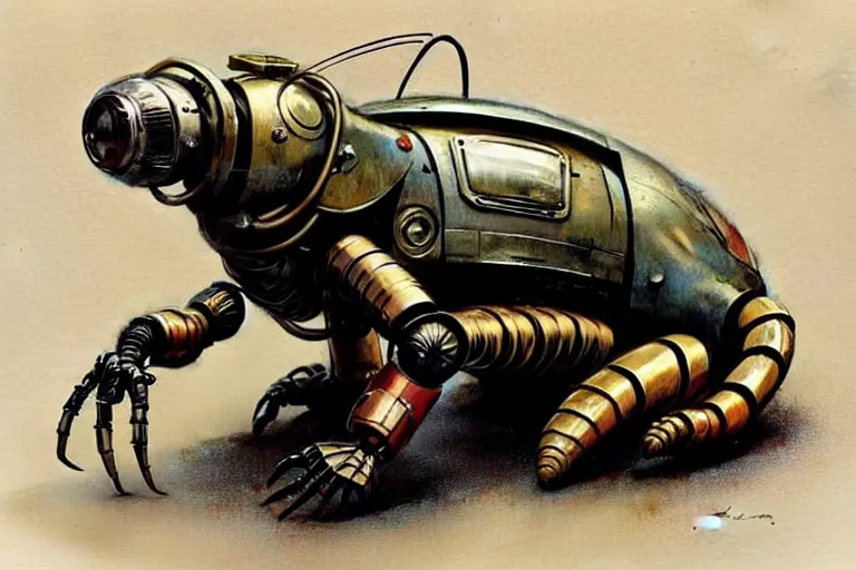 Image similar to ( ( ( ( ( 1 9 5 0 s retro future robot scorpion. muted colors. ) ) ) ) ) by jean - baptiste monge!!!!!!!!!!!!!!!!!!!!!!!!!!!!!!