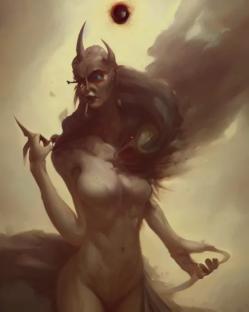 Prompt: portrait of a demon by peter mohrbacher. photographic, photography. trending on artstation