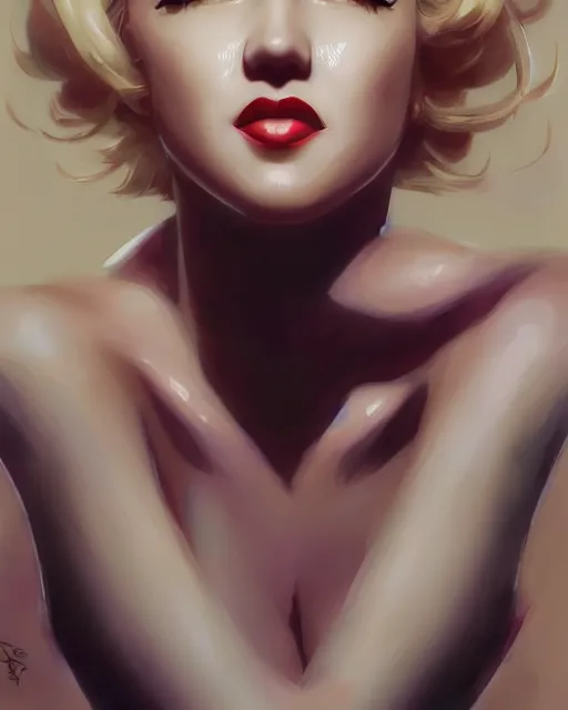 Image similar to anime portrait of Marilyn Monroe by Stanley Artgerm Lau, WLOP, Rossdraws, James Jean, Andrei Riabovitchev, Marc Simonetti, and Sakimichan, trending on artstation