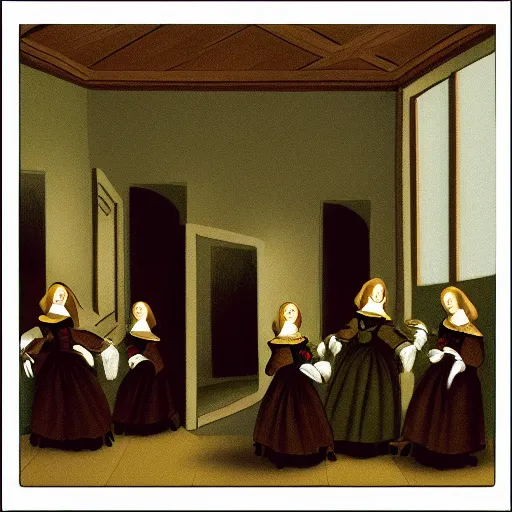 Prompt: las meninas as an adobe flash animation