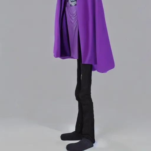 Image similar to grim reaper, purple cloak, full body