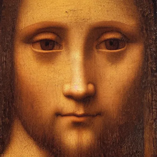 Image similar to a masterpiece painting of the perfect face by leonardo da vinci