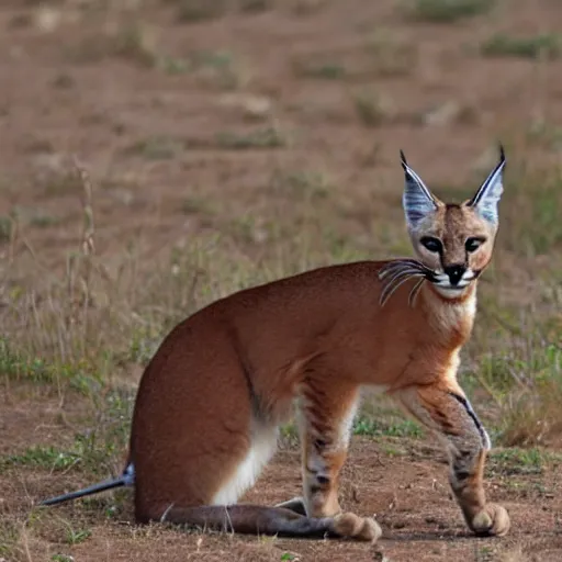 Image similar to caracal smoking a cigarette