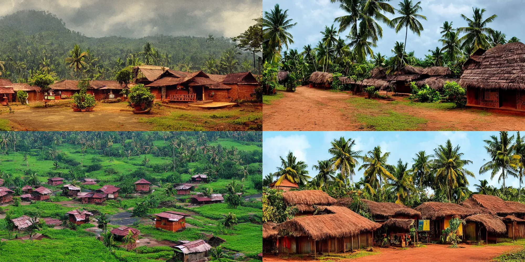 Prompt: a kerala village in the style of horizon forbidden west