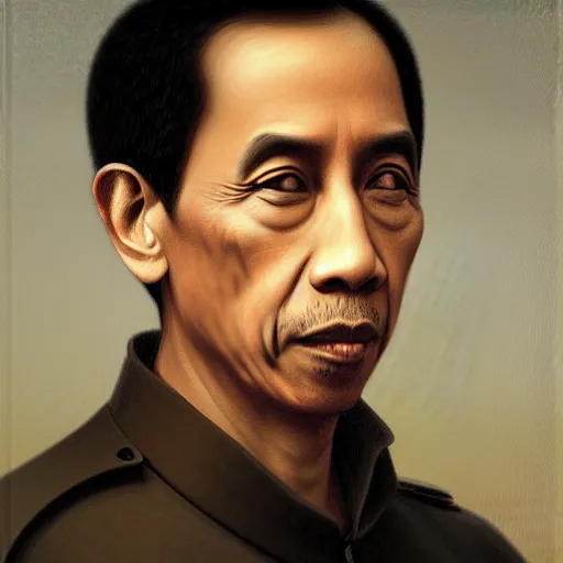 Image similar to jokowi royal portrait painted by William-Adolphe Bouguereau, behance,artstation