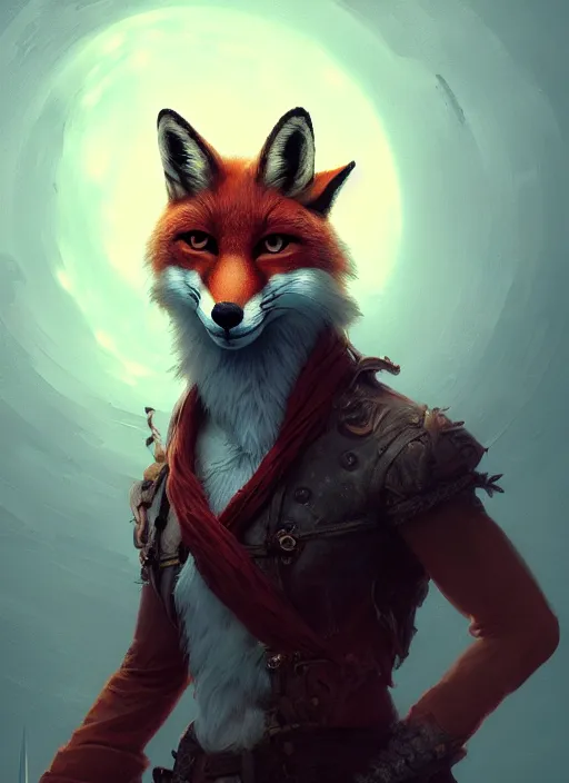 Image similar to portrait of foxy the pirate fox, intricate, elegant, glowing lights, highly detailed, digital painting, artstation, concept art, sharp focus, illustration, art by wlop, mars ravelo and greg rutkowski