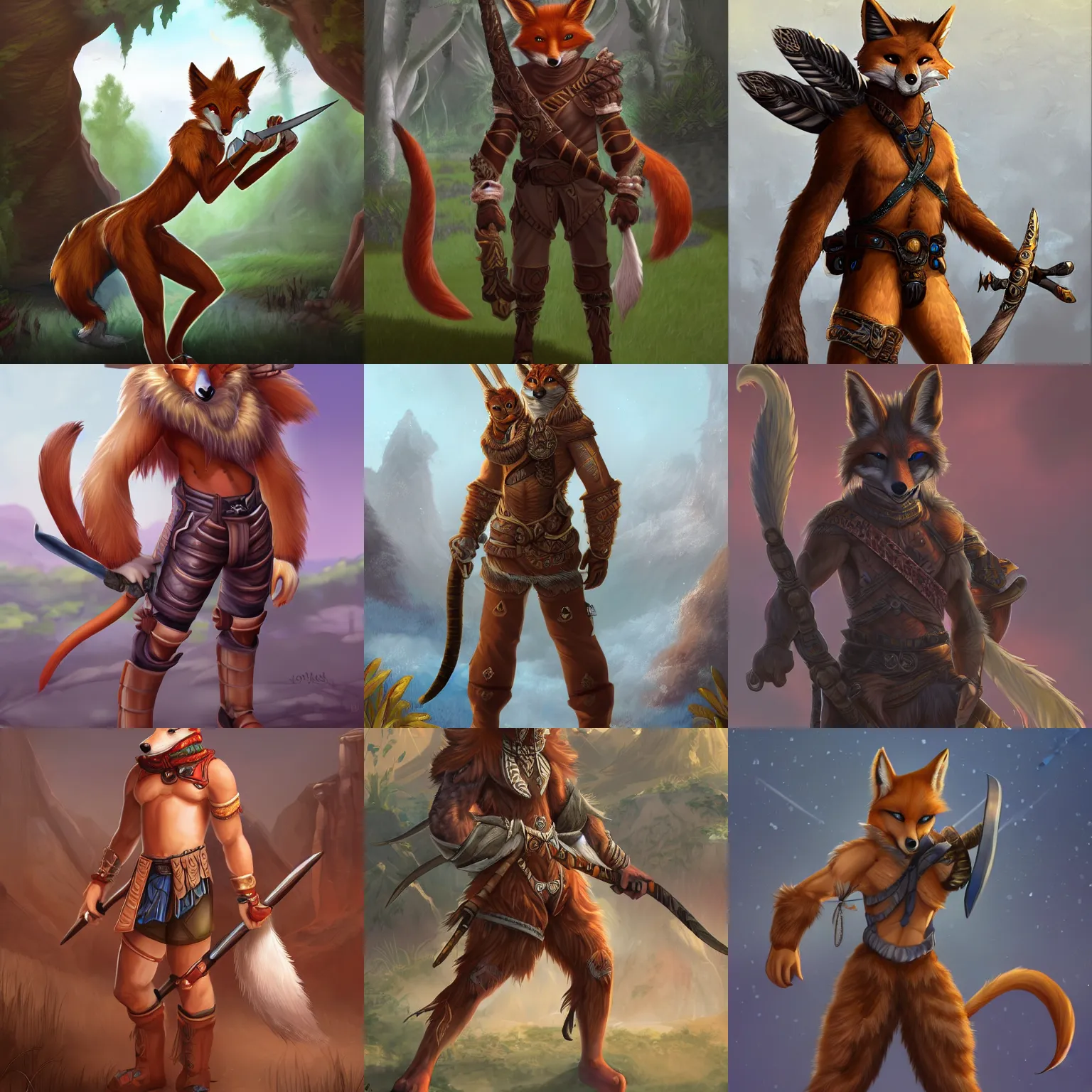 Prompt: award-winning extremely detailed FurAffinity fantasy art of a handsome cute male anthro anthro anthro warrior fox with a long tail, 4k, trending on FurAffinity