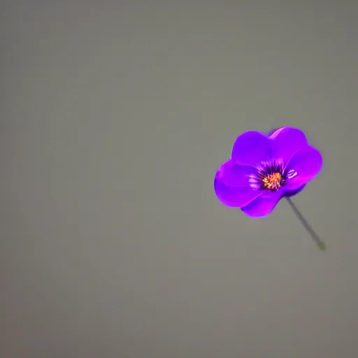 Prompt: closeup photo of purple petal flying above park, aerial view, shallow depth of field, 8 0 mm, f 1. 8