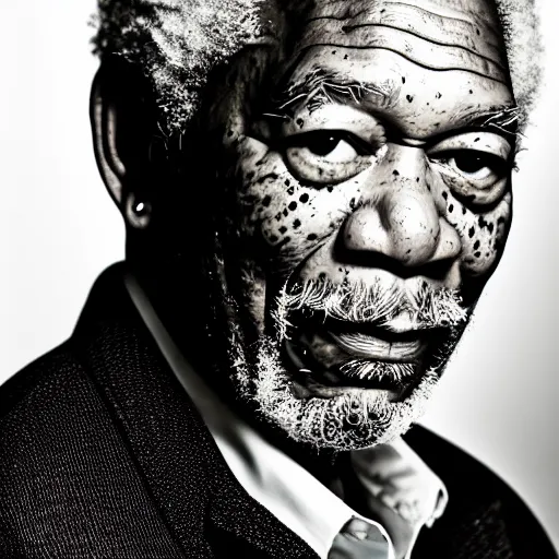 Prompt: photograph portrait of Morgan Freeman, intricate detail, sigma 85mm f/1.4, 4k, depth of field, high resolution, 4k, 8k, hd, full color