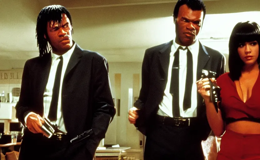 Image similar to film still of Pulp Fiction, high resolution, 4k, 8k, hd, full color