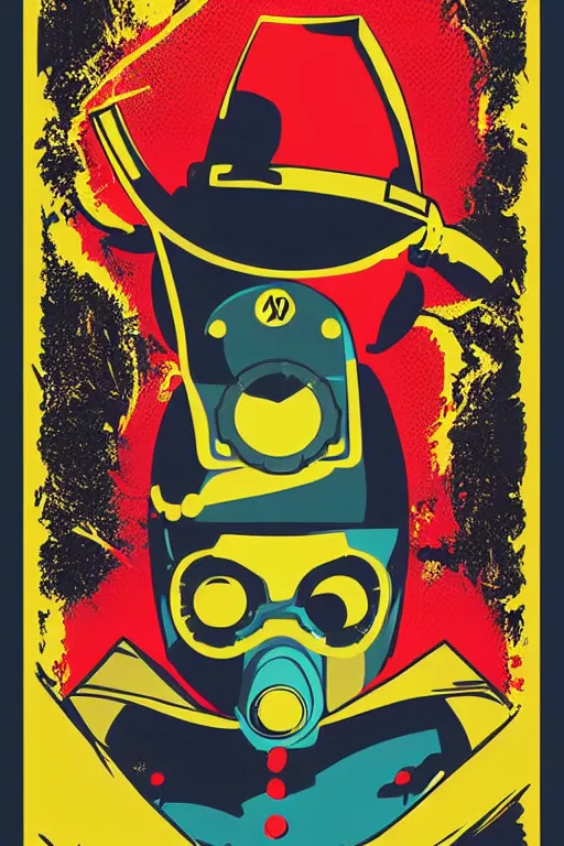 Image similar to fallout 7 6 retro futurist illustration art by butcher billy, sticker, colorful, illustration, highly detailed, simple, smooth and clean vector curves, no jagged lines, vector art, smooth andy warhol style