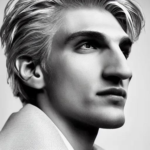 Image similar to really handsome gigachad xqc, beauty magazine photograph