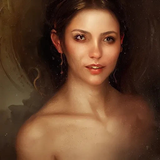 Image similar to portrait of an italian woman ( 3 5 ) from italy in 2 0 2 1, an oil painting by ross tran and thomas kincade