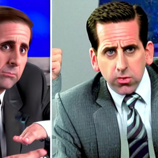 Image similar to michael scott pretending to be jim from the office