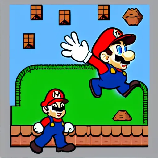 Image similar to “ mark zuckerberg as mario stomping a goomba ”