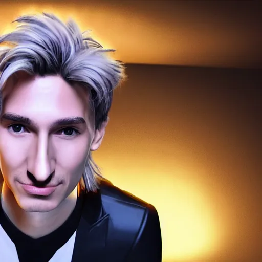 Image similar to a high quality photo of handsome gigachad XQC gambling, photorealism, 8k, artstation