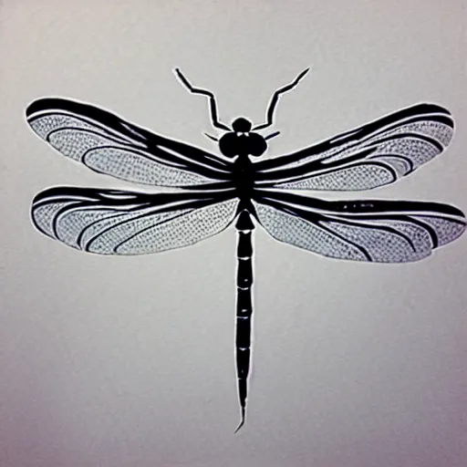 Image similar to zen dragonfly, calligraphy ink