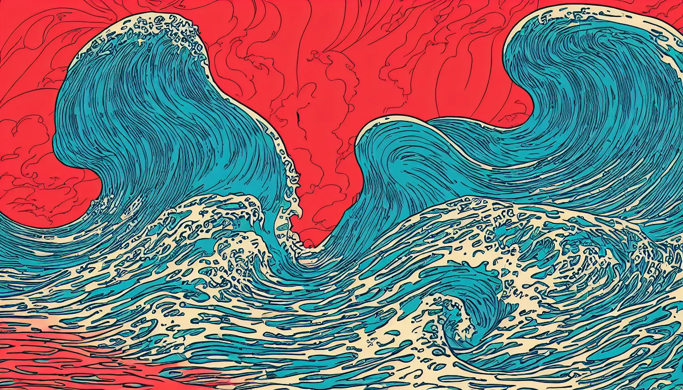 Prompt: ocean wave by Kilian Eng, minimalist, detailed