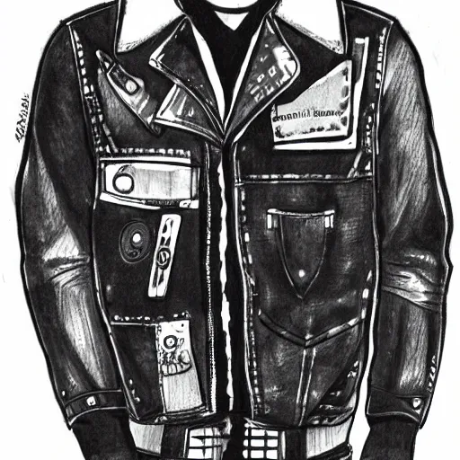 Image similar to cybperpunk jacket sketch sketch