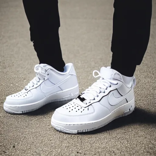 Prompt: White Nike Air Force One Soles