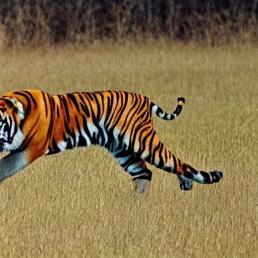 Prompt: a dog cannot hunt down a tiger