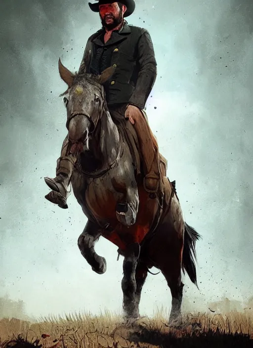 Image similar to highly detailed full body portrait of ricky gervais red dead redemption art, unreal engine, fantasy art by greg rutkowski