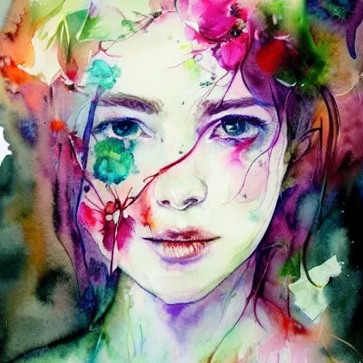 Image similar to watercolor flower by agnes cecile