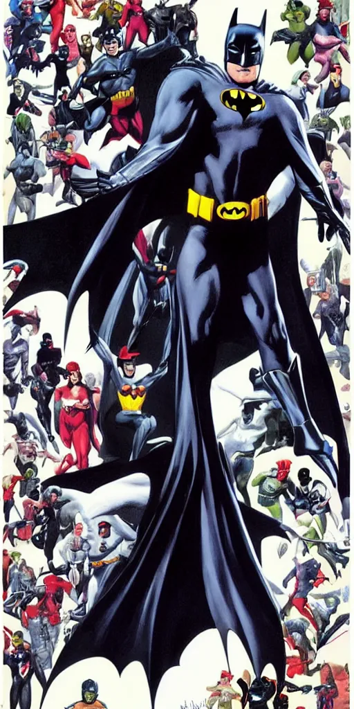 Image similar to !dream full body batman character design by Alex Ross