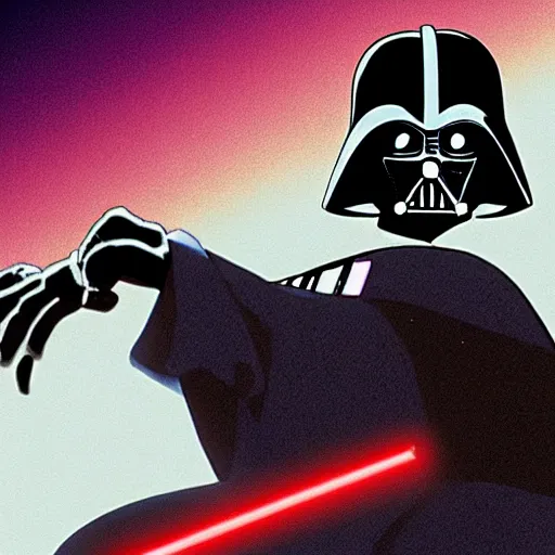 Image similar to Darth Vader as an anime character from Studio Ghibli. Beautiful. 4K.