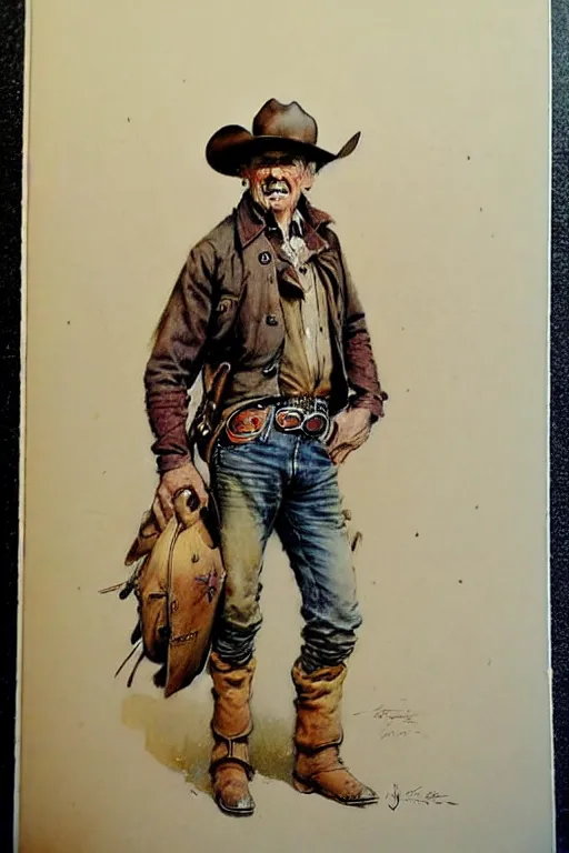 Prompt: (((((1950s wold west cowboy . muted colors.))))) by Jean-Baptiste Monge !!!!!!!!!!!!!!!!!!!!!!!!!!!