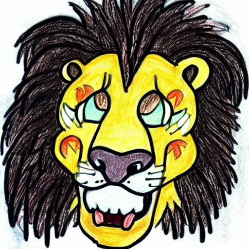 Prompt: cute drawing of a lion in the simpson series