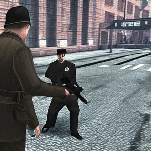 Prompt: gameplay footage of Adolf Hitler I'm GTA IV